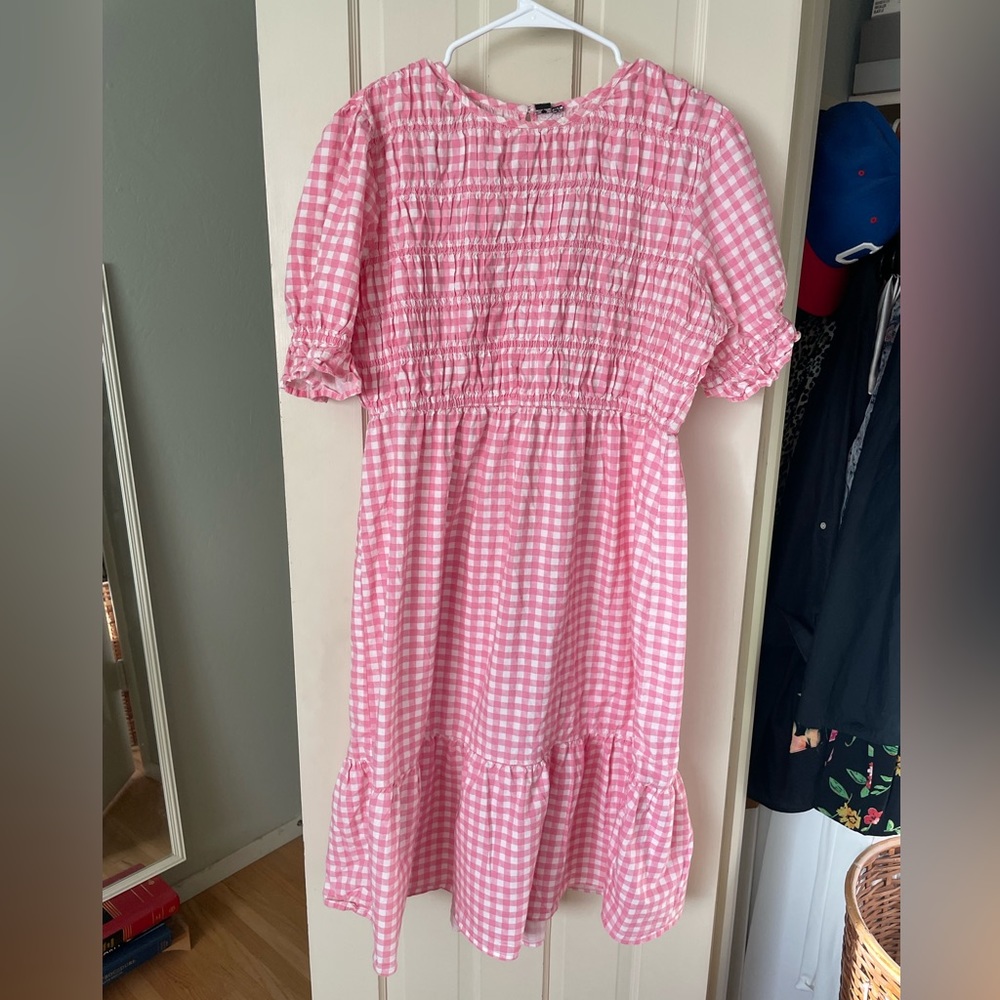 Gingham Puff Sleeve Dress